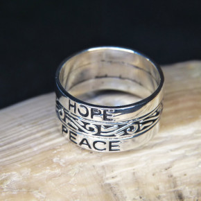 Silberring "HOPE - PEACE" W21