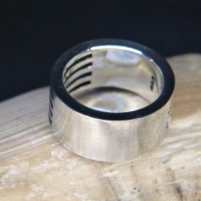 schwerer Silberring gerillt Marke D'oz W21
