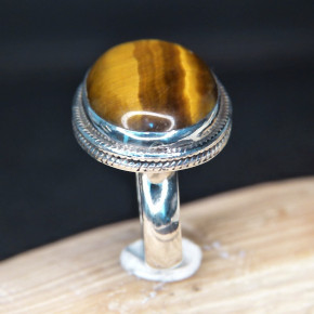 Silberring mit Tigerauge quer W18,1