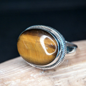 Silberring mit Tigerauge quer W18,1