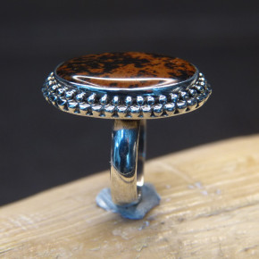 Silberring mit Mahagoni Obsedian W16,9