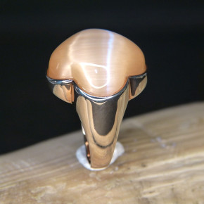 Silberring Rosè vergoldet mit Fiber Größe 55 (Ø ca. 17,5 mm)