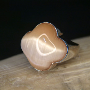 Silberring Rosè vergoldet mit Fiber Größe 55 (Ø ca. 17,5 mm)