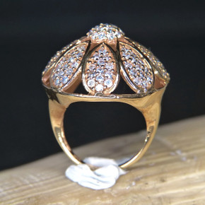 auffälliger Silberring mit Zirkonia Größe 52 (Ø ca. 16,6 mm)