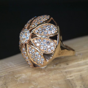 auffälliger Silberring mit Zirkonia Größe 52 (Ø ca. 16,6 mm)