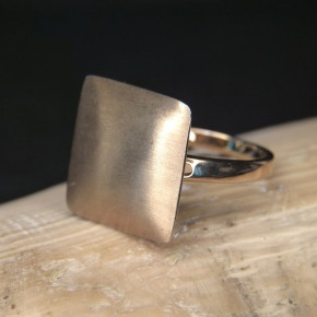 Silberring vergoldet teilmattiert W18,8