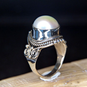 Silberring mit Perle W18,1