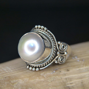Silberring mit Perle W18,1
