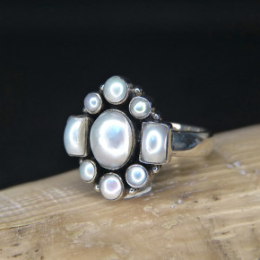 Silberring mit Süßwasserperlen W17,2