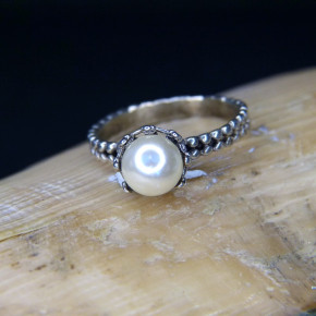 Silberring mit Perle W18,5