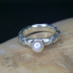 Silberring mit Perle Marke "Alraune" W17,2