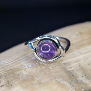 zarter Silberring mit Amethyst W17,8