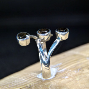 Silberring mit Rauchtopas W18