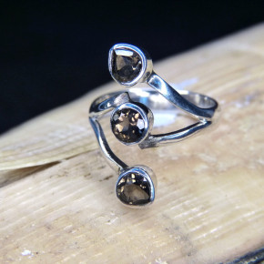 Silberring mit Rauchtopas W18