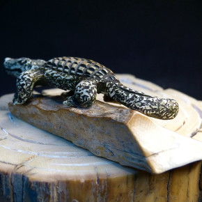 Krokodil auf Mammutrinde
