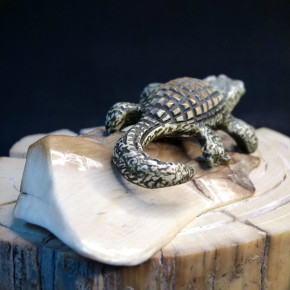 Krokodil auf Mammutrinde