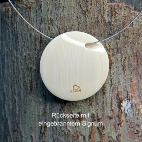 Diskus-Anhänger aus Mammut mit Stahlreif